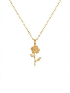 Single Stem Rose Necklace