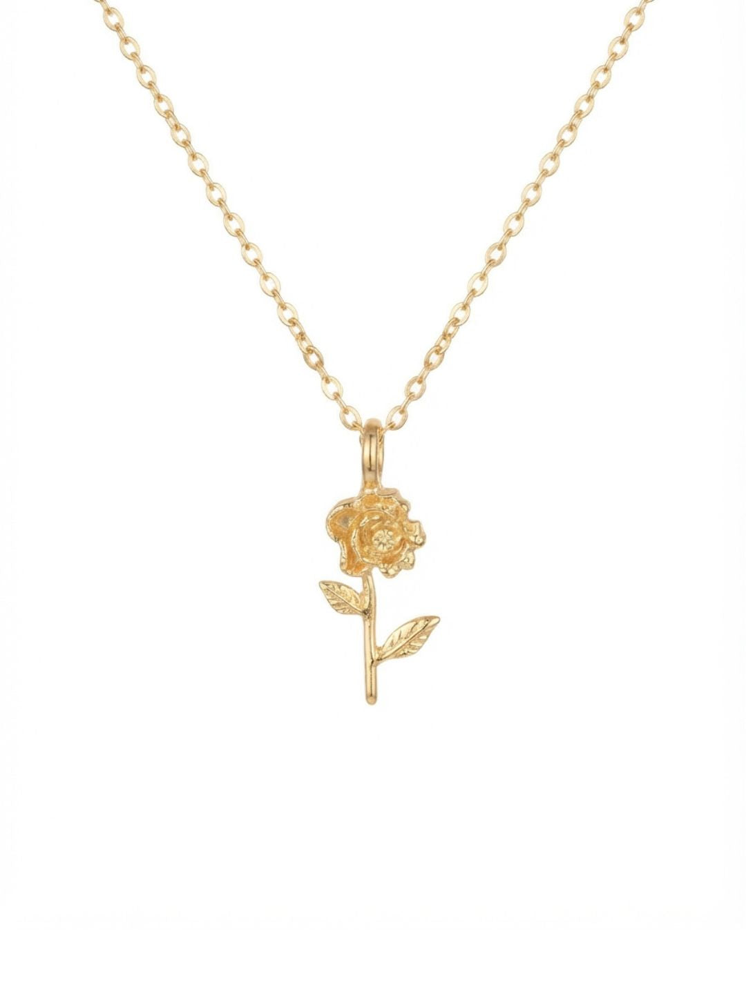 Single Stem Rose Necklace