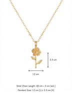 Single Stem Rose Necklace
