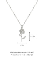 Single Stem Rose Necklace
