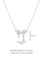 Crystal Bow Drop Necklace