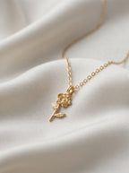 Single Stem Rose Necklace