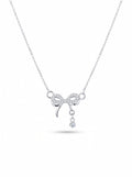 Crystal Bow Drop Necklace