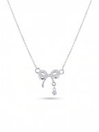 Crystal Bow Drop Necklace