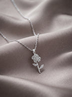 Single Stem Rose Necklace