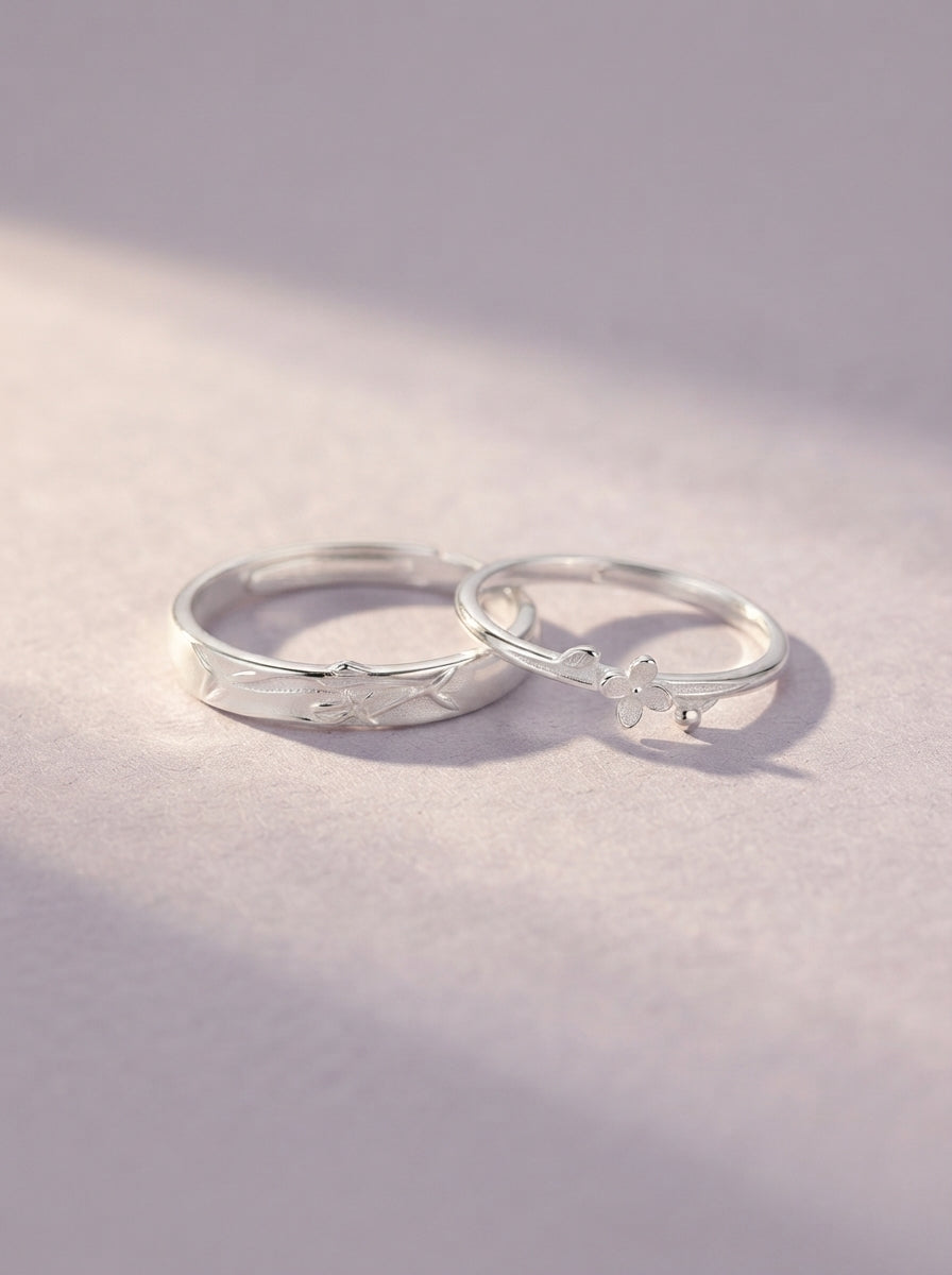 Lilac Bloom Ring Duo