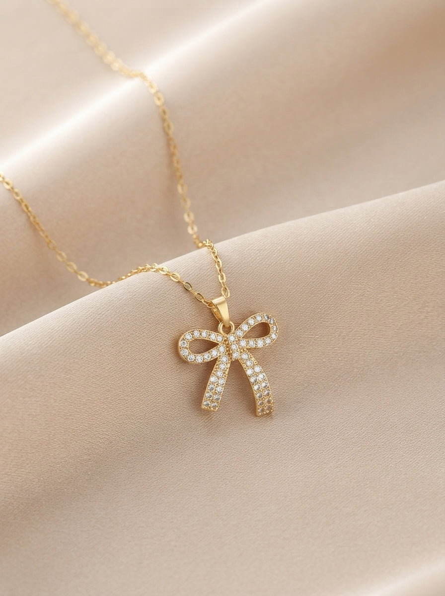 Golden Bow Knot Necklace